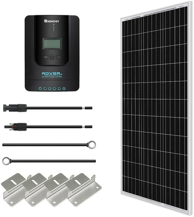 Renogy 100 Watt 12 Volt Solar Starter Kit with 20A/40A MPPT Charge Controller (RNG-KIT-STARTER100D-RVR20-US)