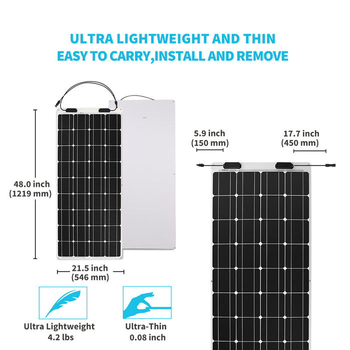 Renogy 100 Watt 12 Volt Flexible Monocrystalline Solar Panel (RNG-100DB-H-US)