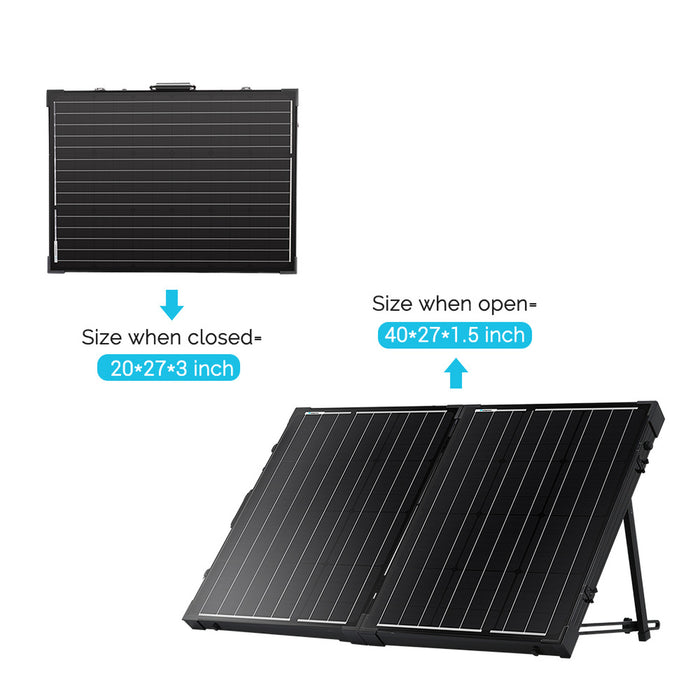 Renogy 100 Watt 12 Volt Monocrystalline Foldable Solar Suitcase w/o Controller (RNG-KIT-STCS100D-NC-US)