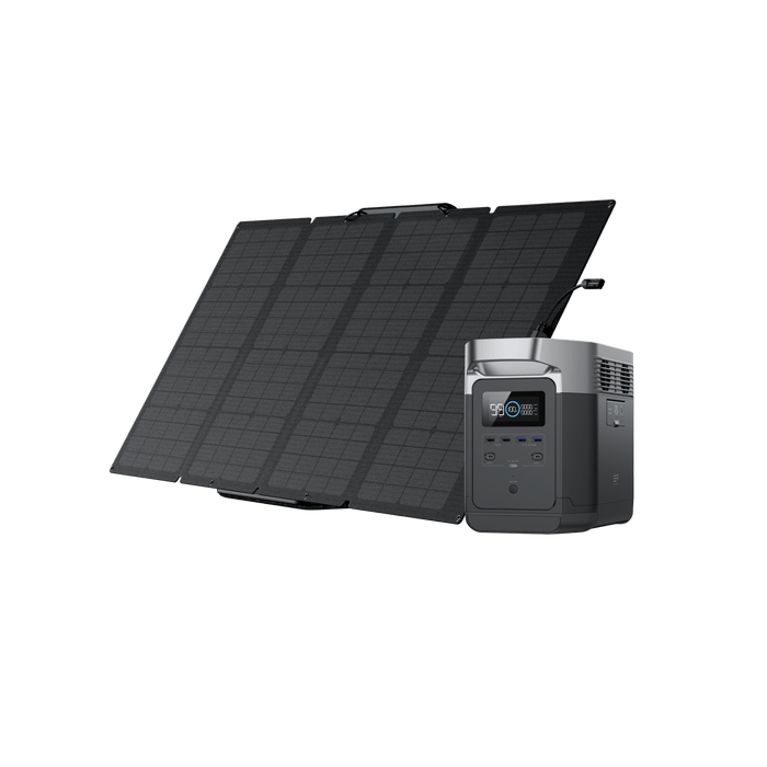 EcoFlow DELTA + 160W Portable Solar Panel - 2 Panels (DELTA1KUS162)
