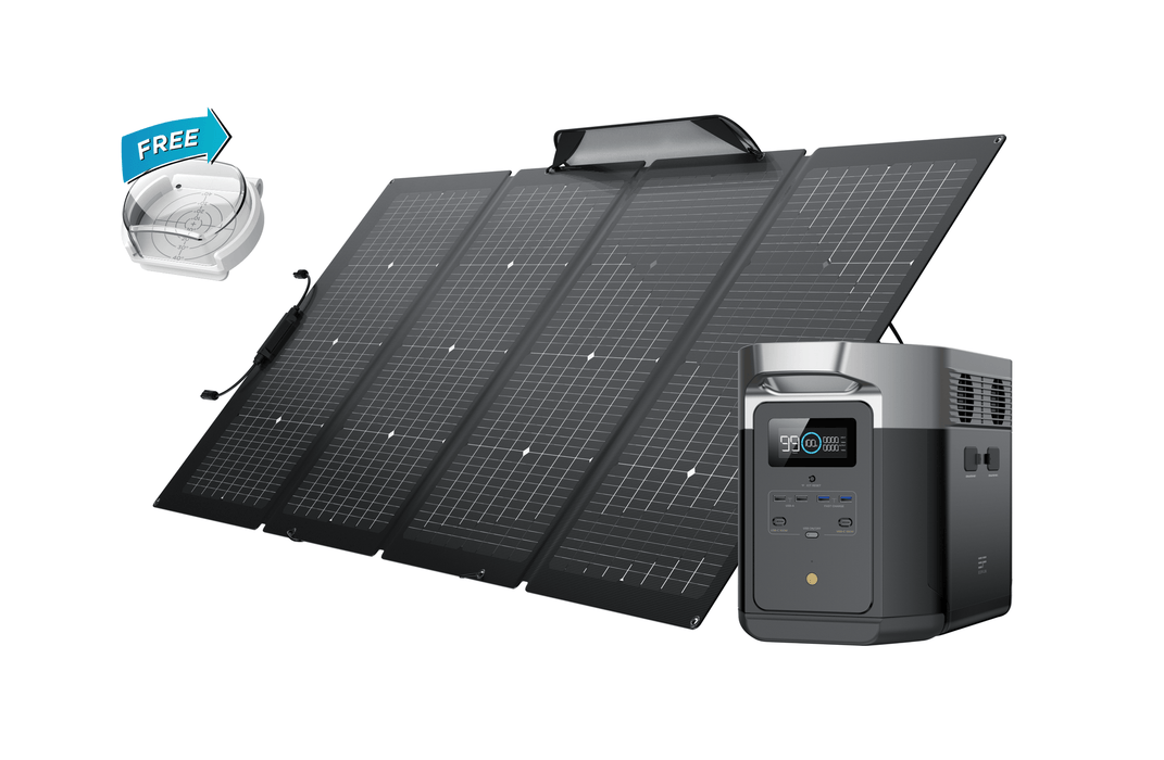 EcoFlow DELTA Max + 220W Portable Solar Panel - 4 Panels (TMR311-4MS430-US)