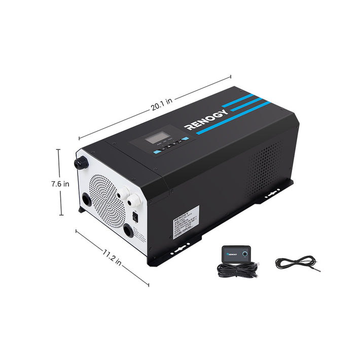 Renogy 3000W 12V Pure Sine Wave Inverter Charger w/ LCD Display (R-INVT-PCL1-30111S-US)
