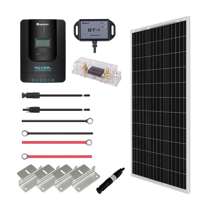 Renogy New 100 Watt 12 Volt Solar Premium Kit (RNG-KIT-PREMIUM100D-RVR20-US)