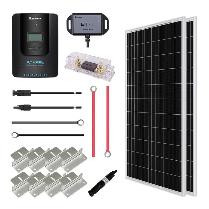Renogy New 200 Watt 12 Volt Solar Premium Kit (RNG-KIT-PREMIUM200D-RVR20-US)