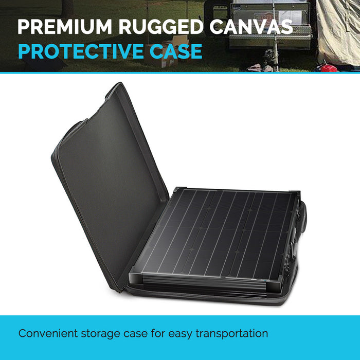Renogy 100 Watt 12 Volt Monocrystalline Foldable Solar Suitcase with Voyager (RNG-KIT-STCS100D-VOY20-US)